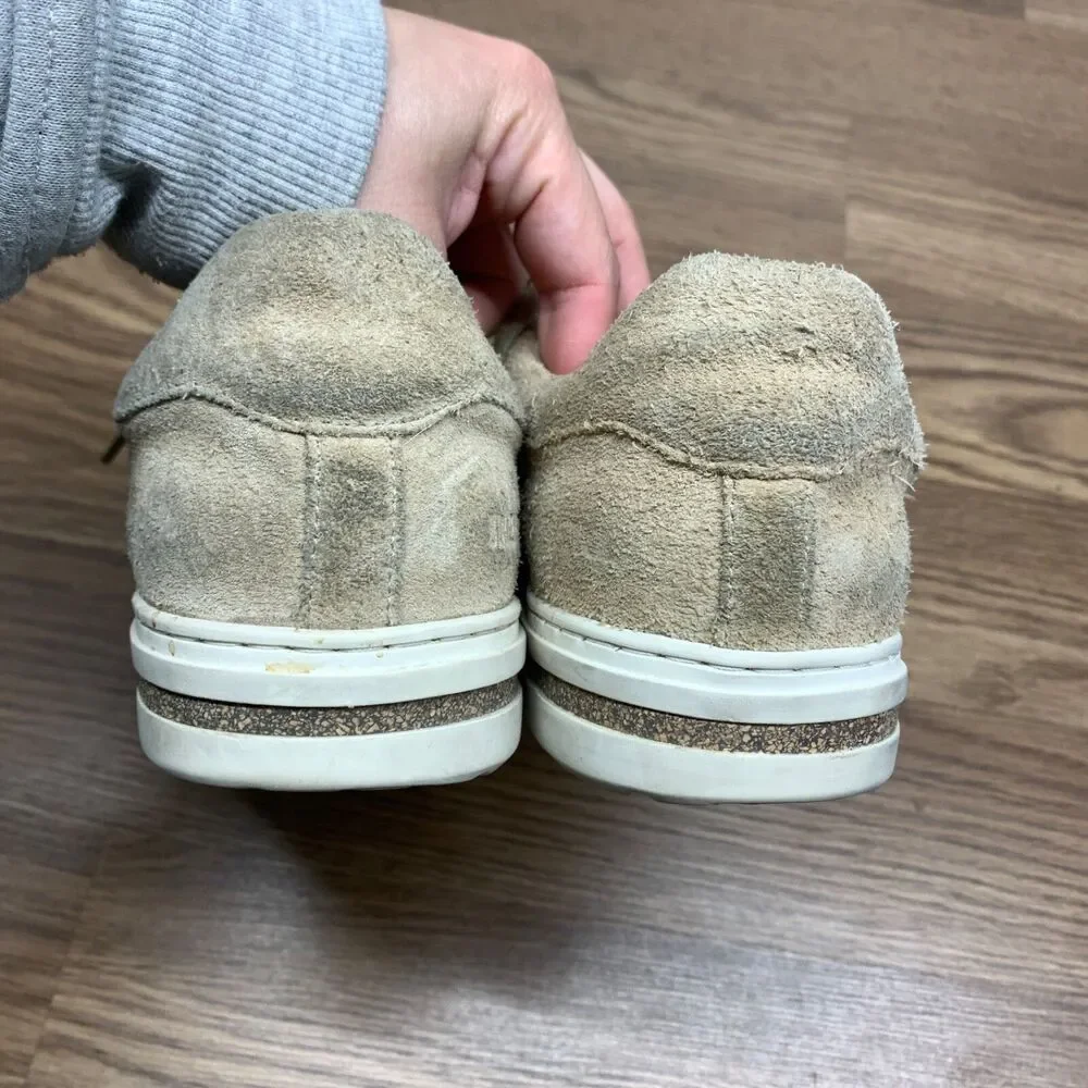 Birkenstock‎ Womens BEND LOW Beige Suede Leather Comfort Sneakers 40